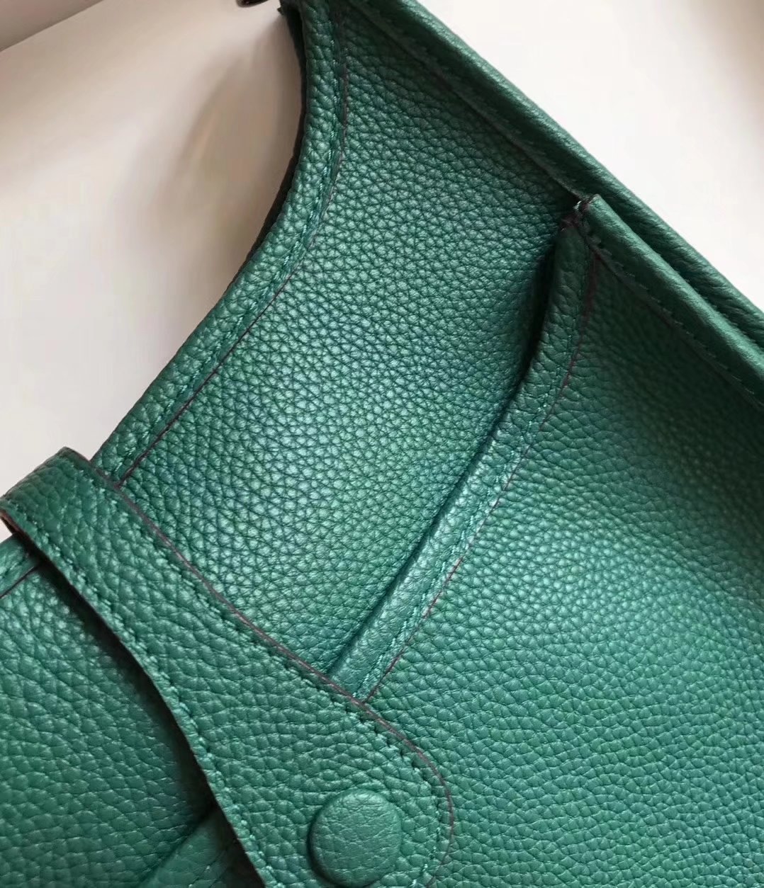 Hermes 28cm Evelyne Leather Bag Green