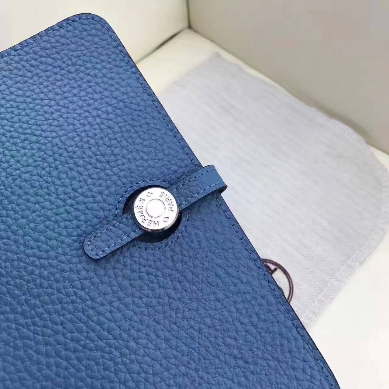 Hermes Dogon Compact Wallet Medium Blue