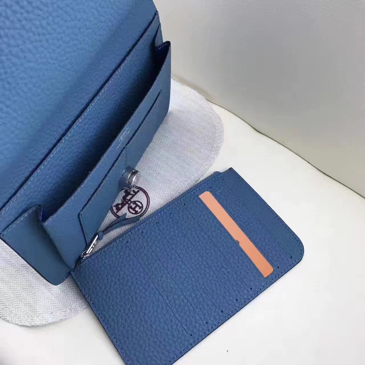 Hermes Dogon Compact Wallet Medium Blue