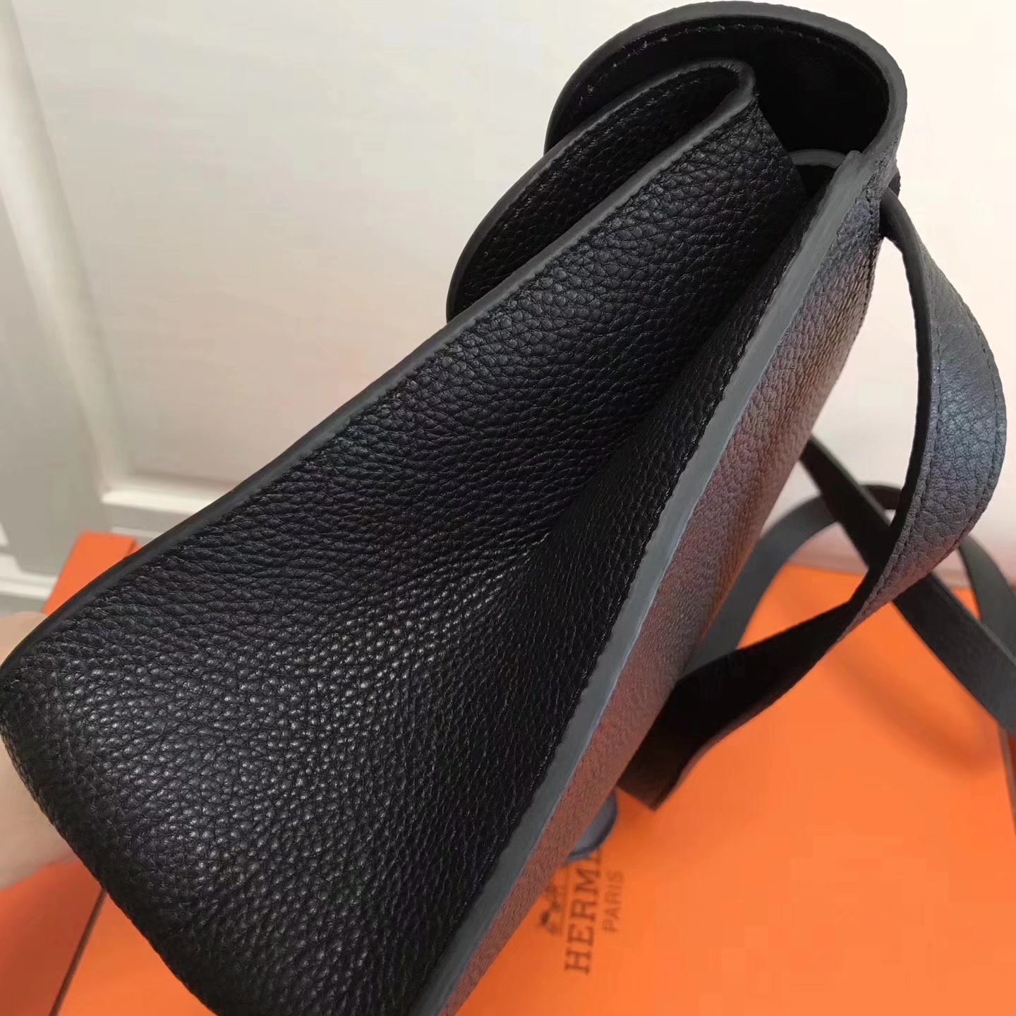 Hermes Halzan 31cm Black Swift Calfskin Bag