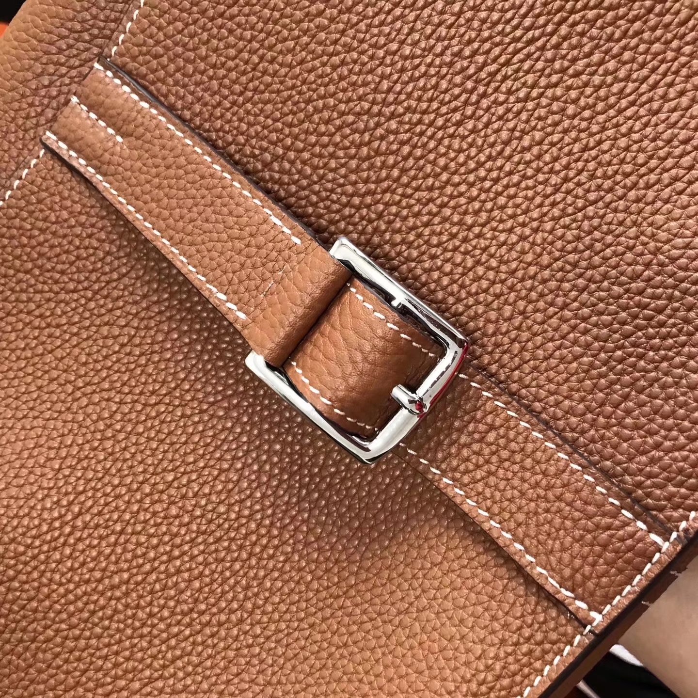 Hermes Halzan 31cm Coffee Swift Calfskin Bag