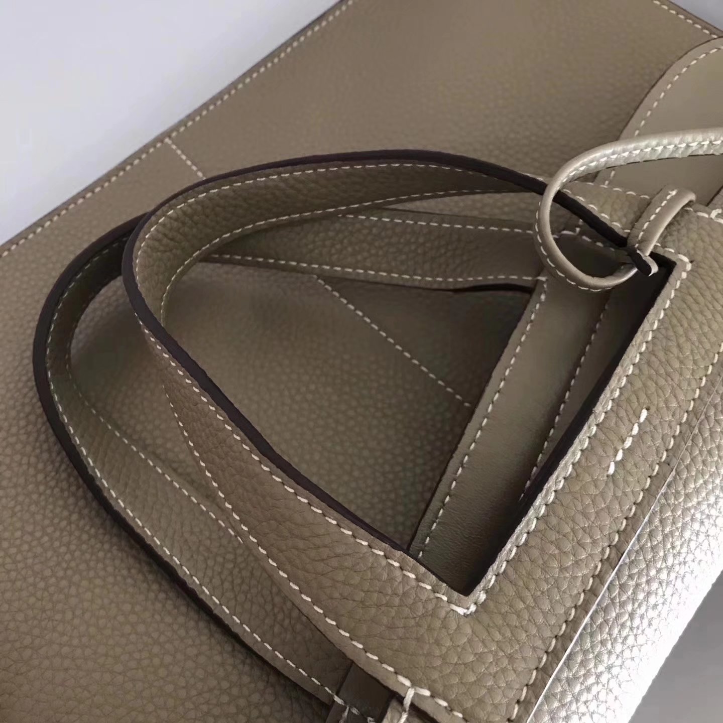 Hermes Halzan 31cm Grey Swift Calfskin Bag