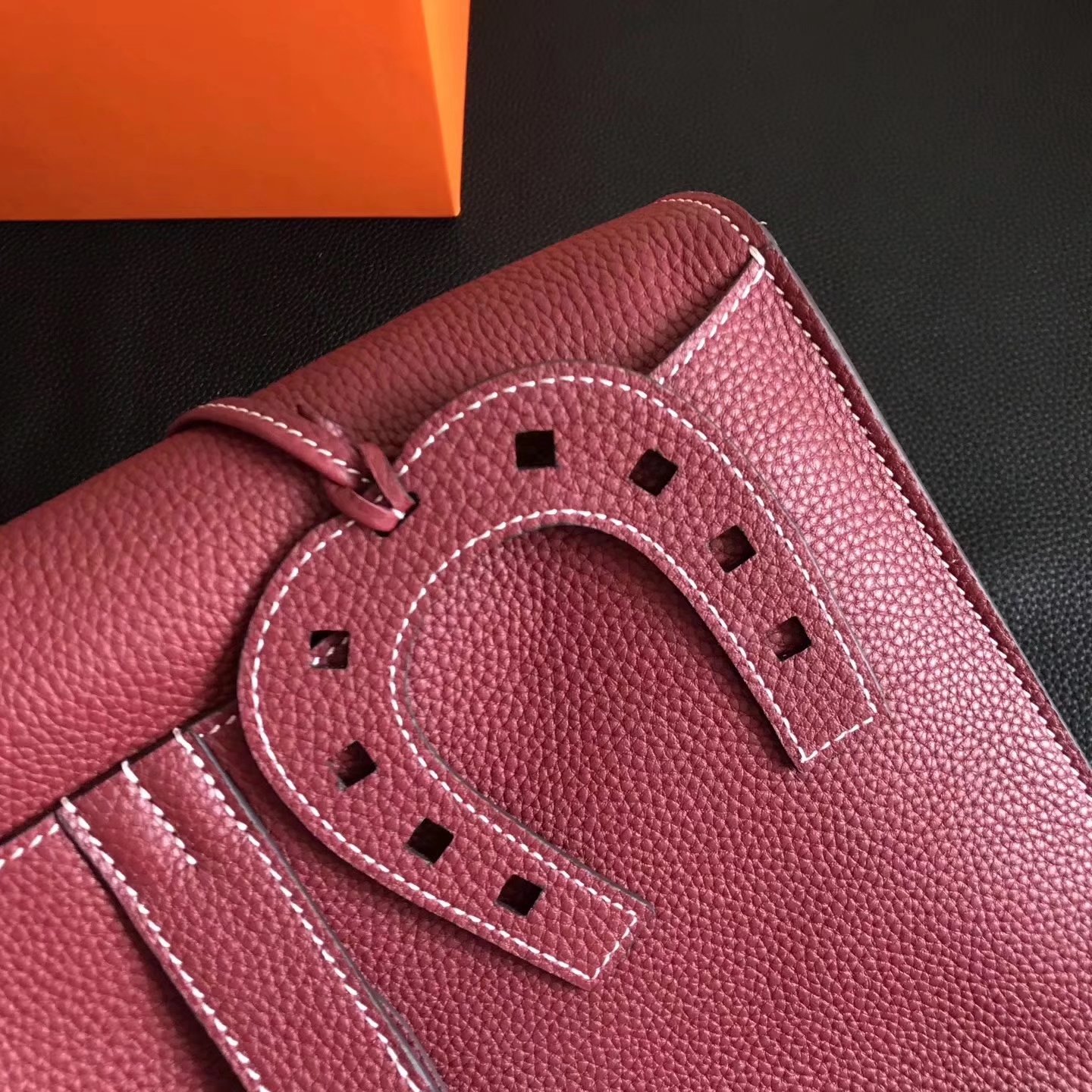 Hermes Halzan 31cm Red Swift Calfskin Bag