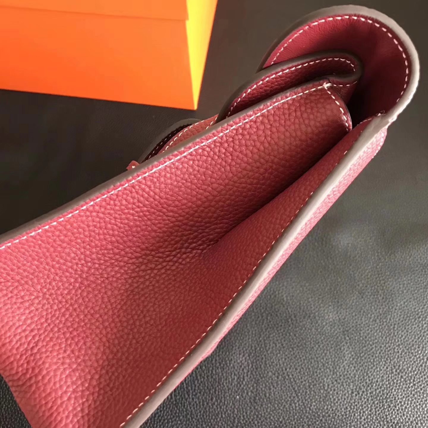 Hermes Halzan 31cm Red Swift Calfskin Bag