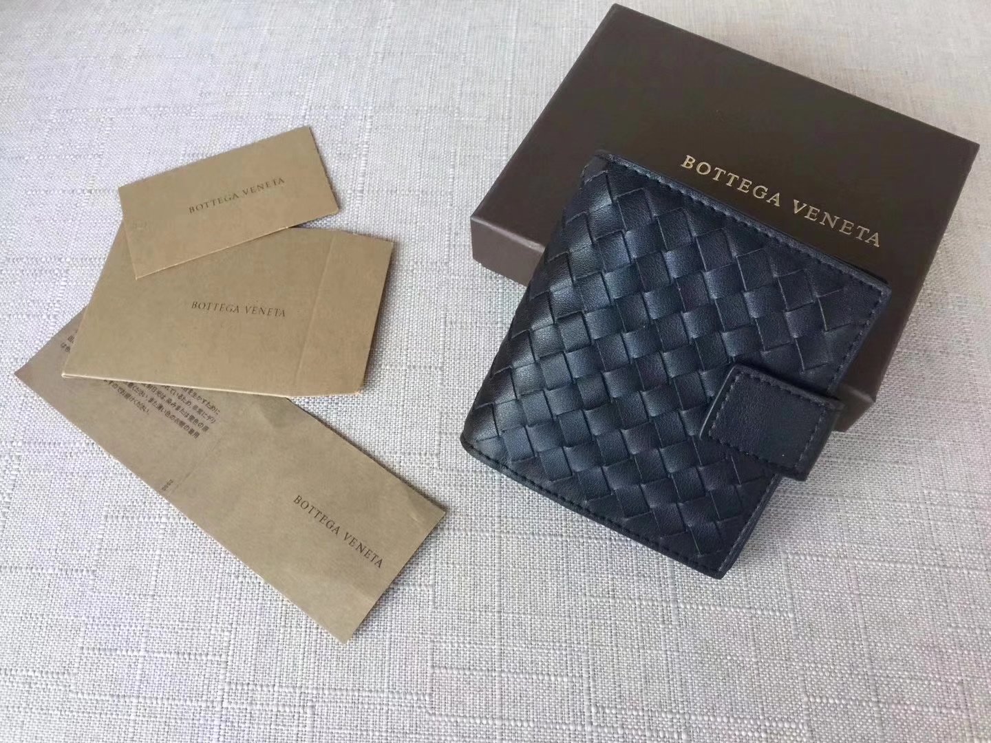 Bottega Veneta Intrecciato Nappa Leather Mini Wallet Black