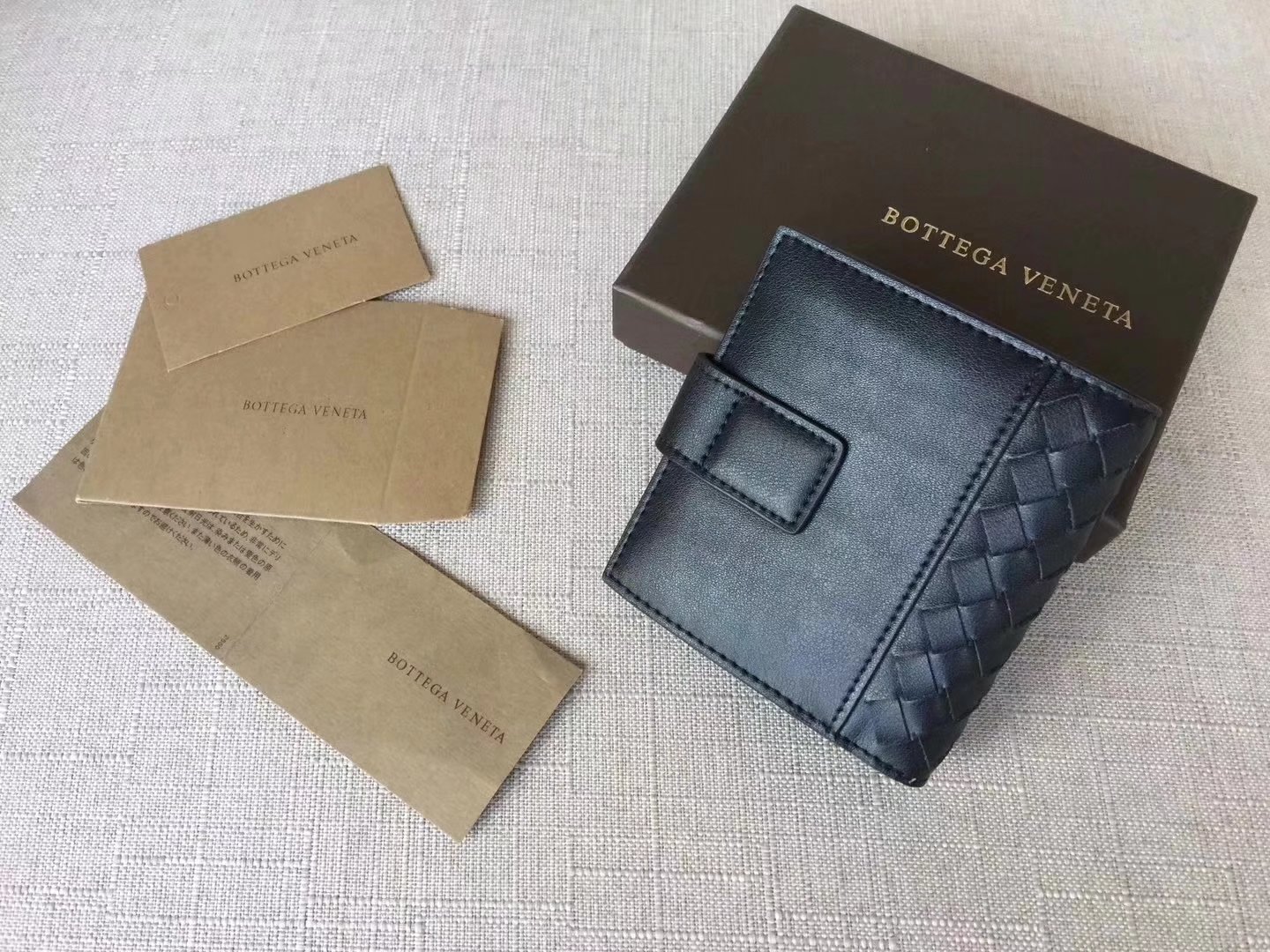 Bottega Veneta Intrecciato Nappa Leather Mini Wallet Black