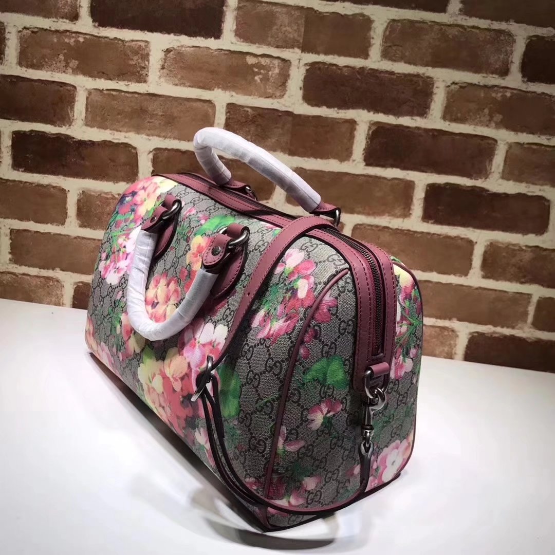 Gucci 409527 Flower Print GG Medium Boston Bag