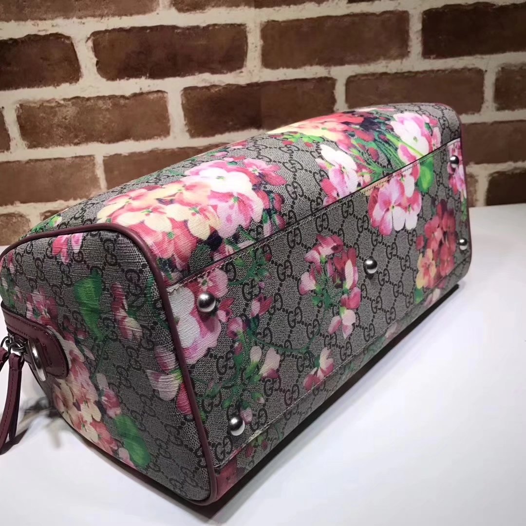 Gucci 409527 Flower Print GG Medium Boston Bag