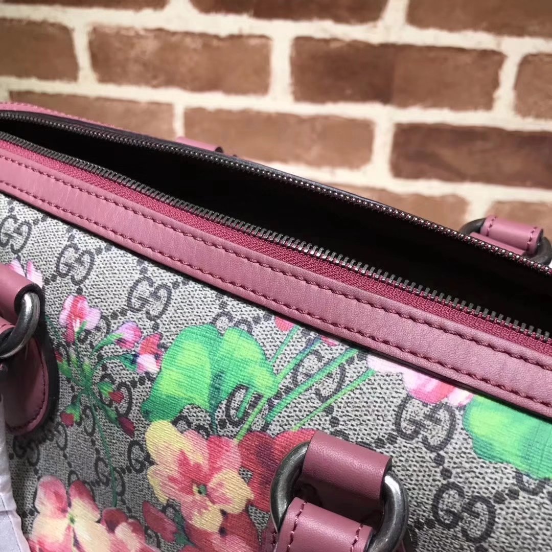 Gucci 409527 Flower Print GG Medium Boston Bag