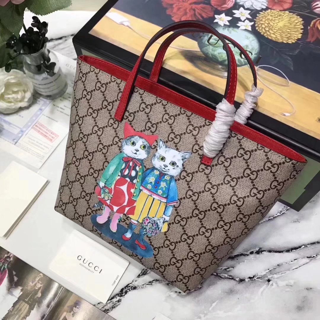 Gucci 410812 Childrens GG Kitten Friends Tote Bag