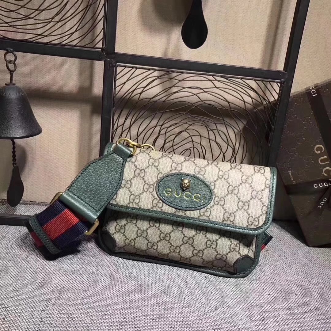 Gucci 489617 GucciTotem GG Supreme Messenger Bag Green