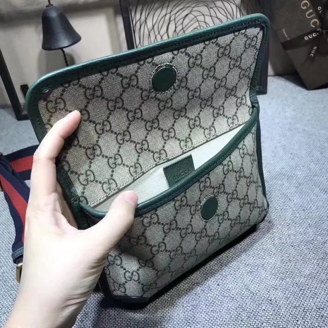 Gucci 489617 GucciTotem GG Supreme Messenger Bag Green