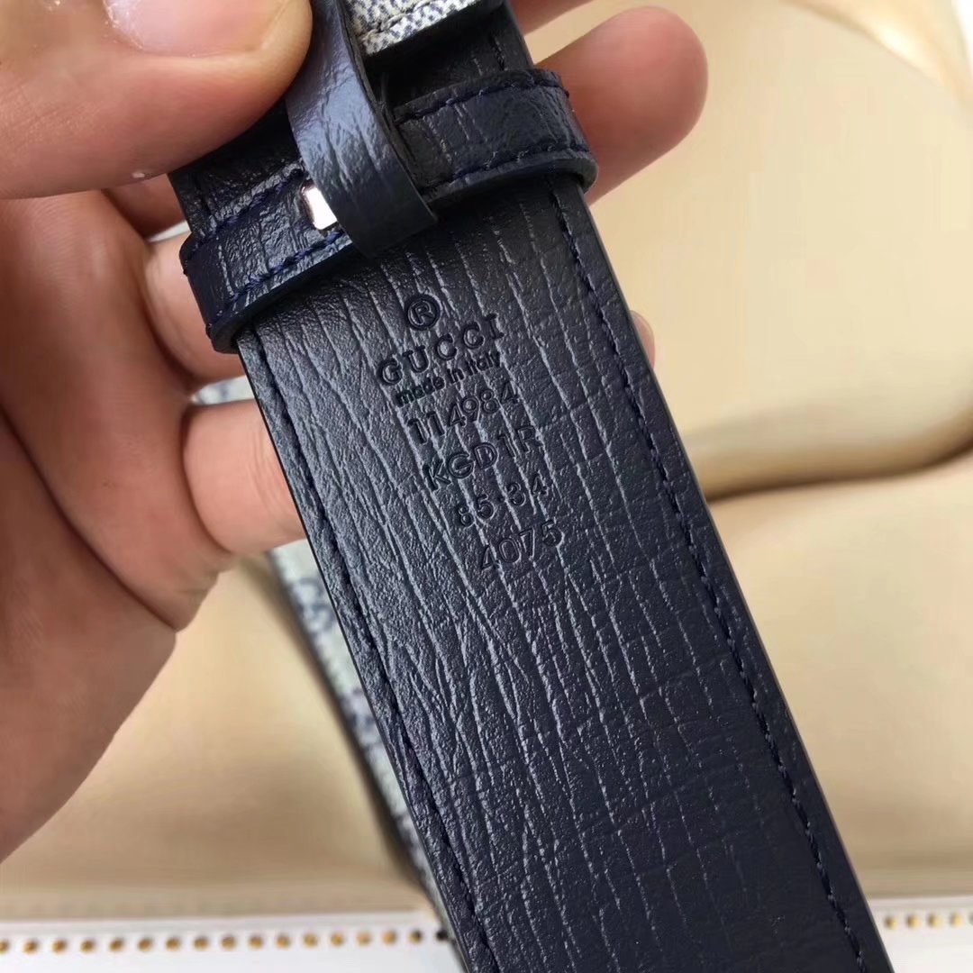 Gucci Men Leather Blet With Gold Buckle 020