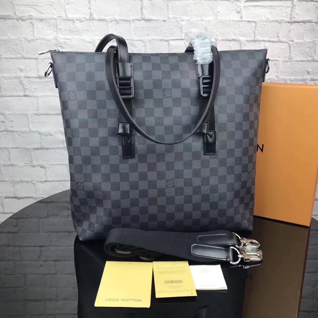 Louis Vuitton N41456 Damier Graphite Canvas Skyline Tote Bag Black