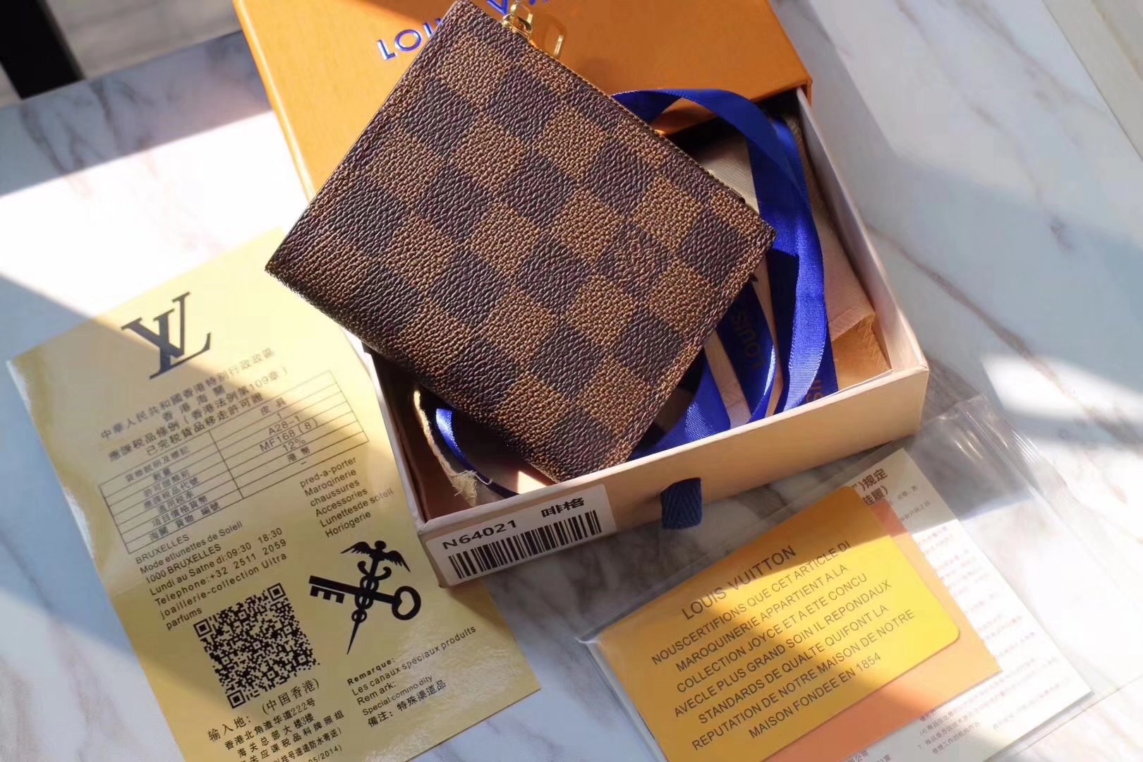 Louis Vuitton N64021 Smart Wallet Damier Ebene Canvas