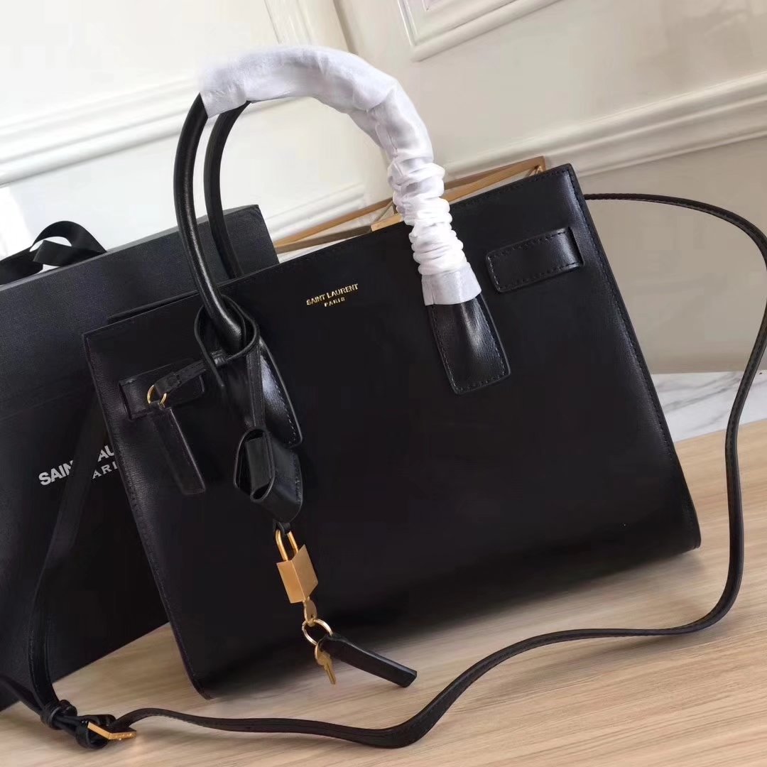 Saint Laurent 32cm Sac De Jour Souple Duffle Bag in Black