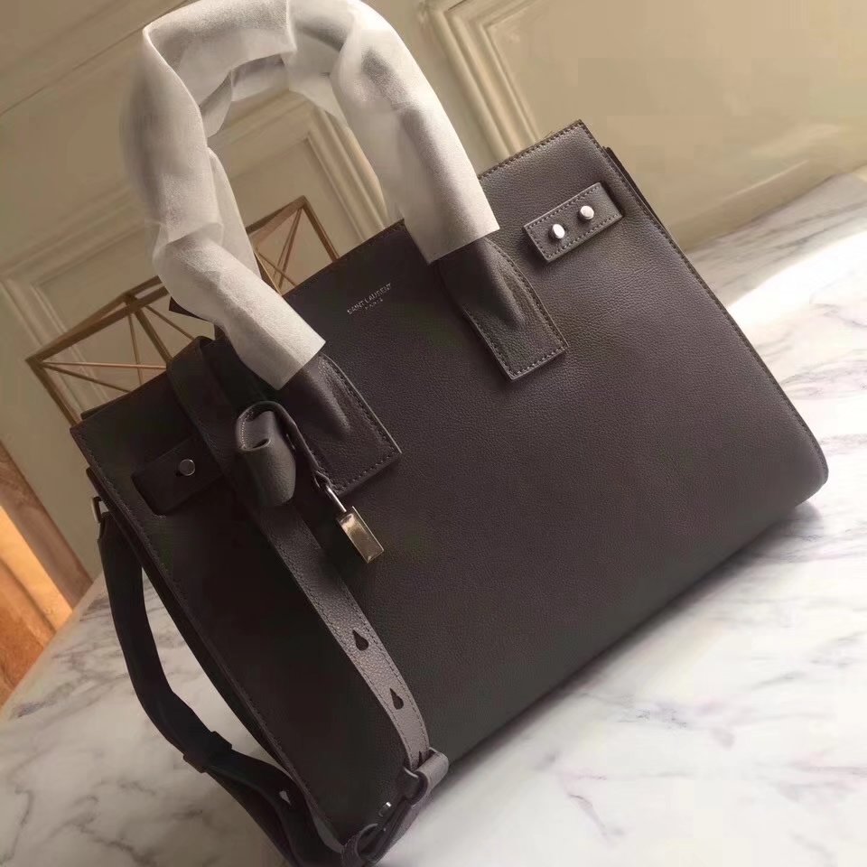 Saint Laurent 32cm Sac De Jour Souple Duffle Bag in Grey