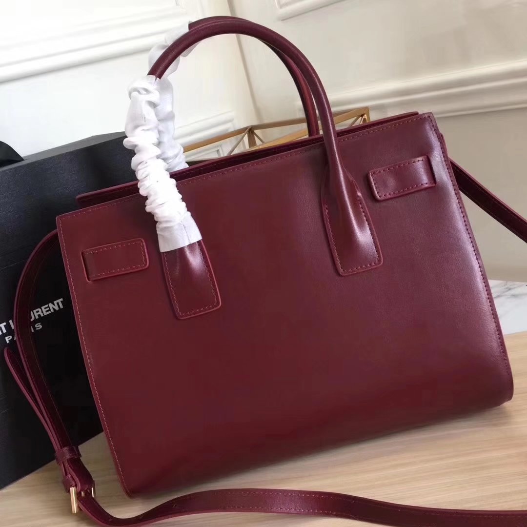 Saint Laurent 32cm Sac De Jour Souple Duffle Bag in Red