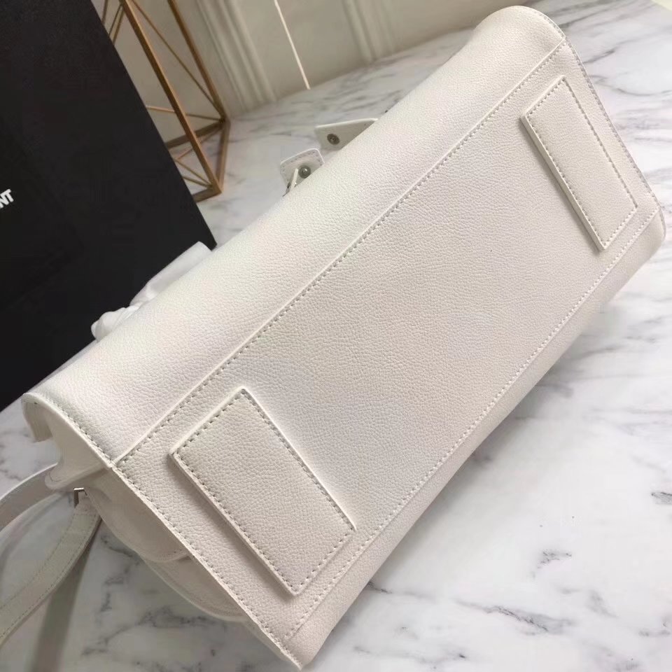  Saint Laurent Sac De Jour Souple Duffle Bag in White