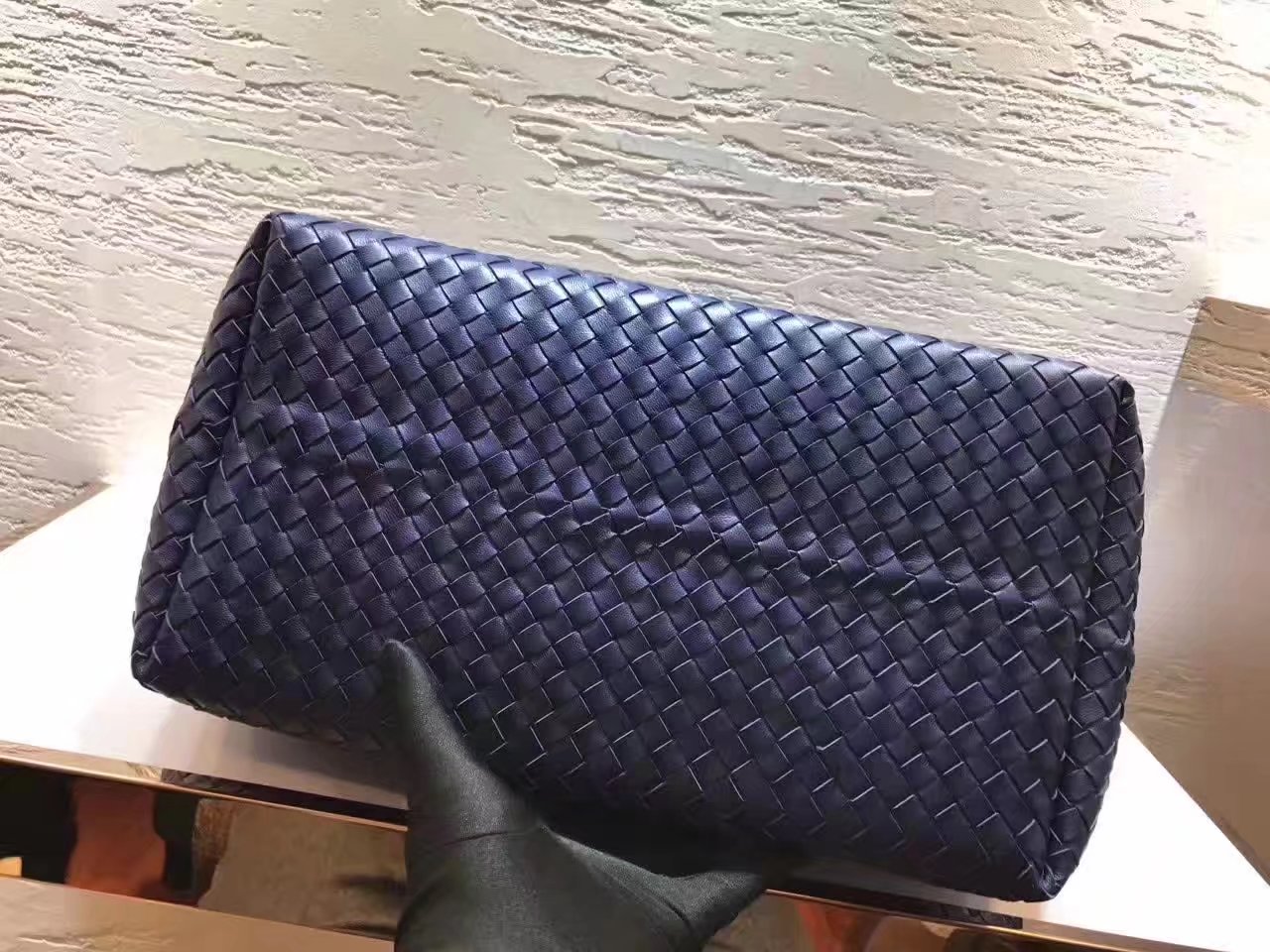 Bottega Veneta Large Tote Bag Intrecciato Nappa Dark Blue