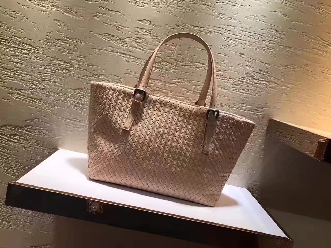 Bottega Veneta Large Tote Bag Intrecciato Nappa Khaki