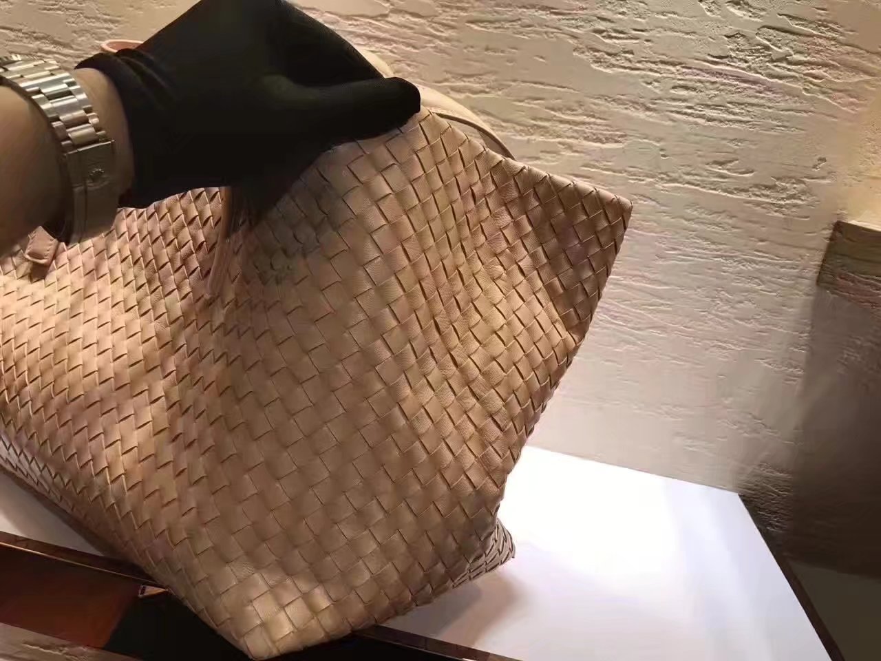 Bottega Veneta Large Tote Bag Intrecciato Nappa Khaki