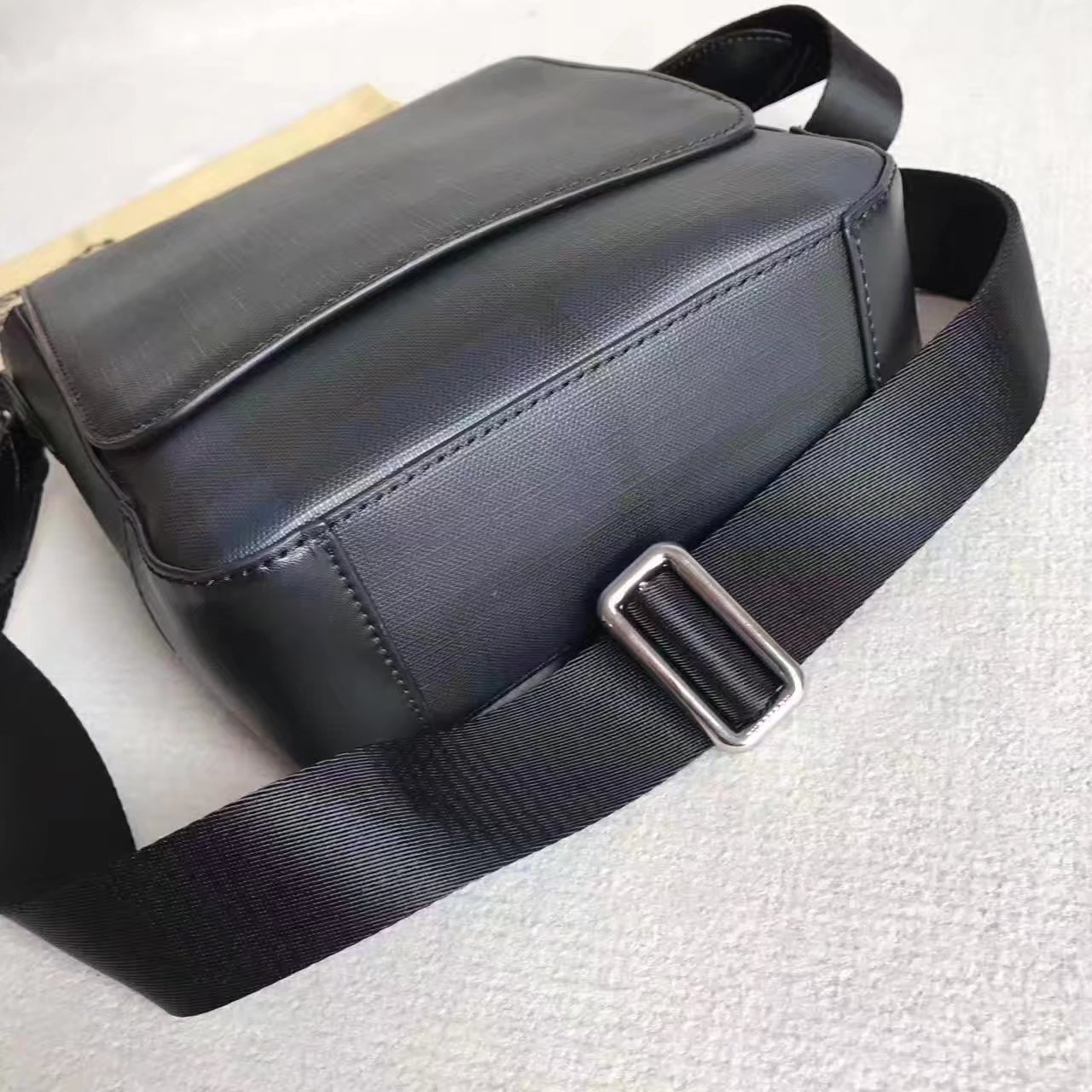 Burberry Men London Check Crossbody Bag Black