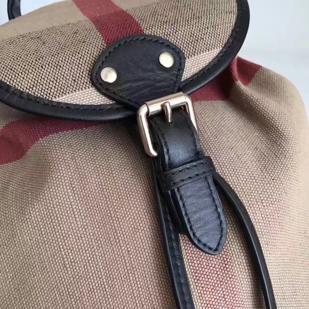 Burberry The Medium Rucksack in Canvas Check and Leather