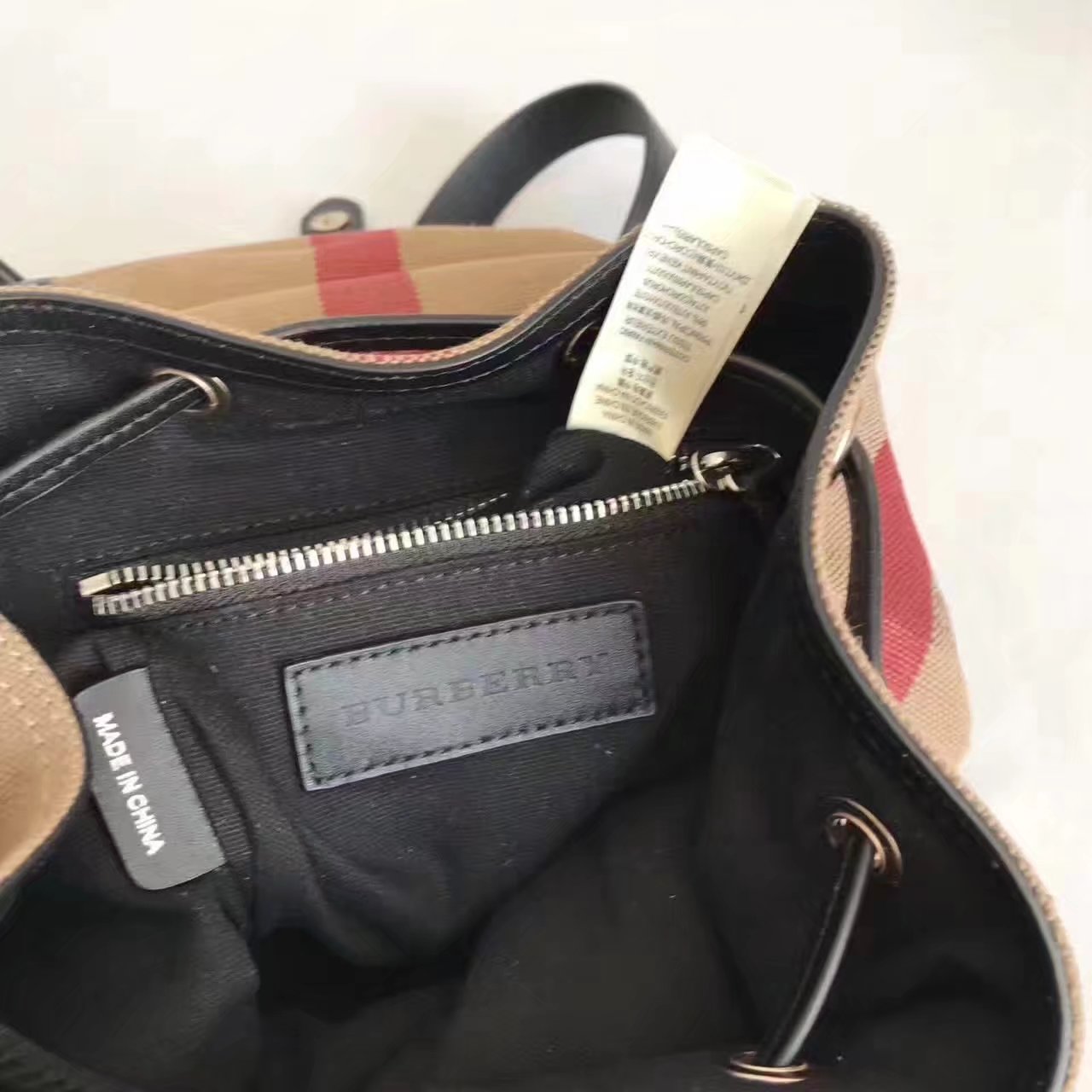 Burberry The Medium Rucksack in Canvas Check and Leather