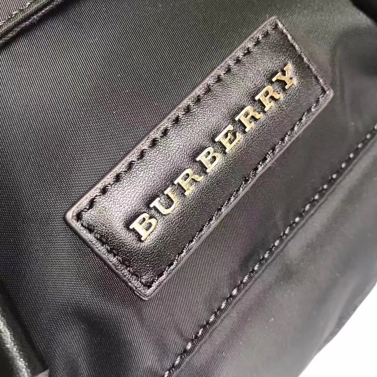 Burberry Women Backpack Nylon and Black Leather