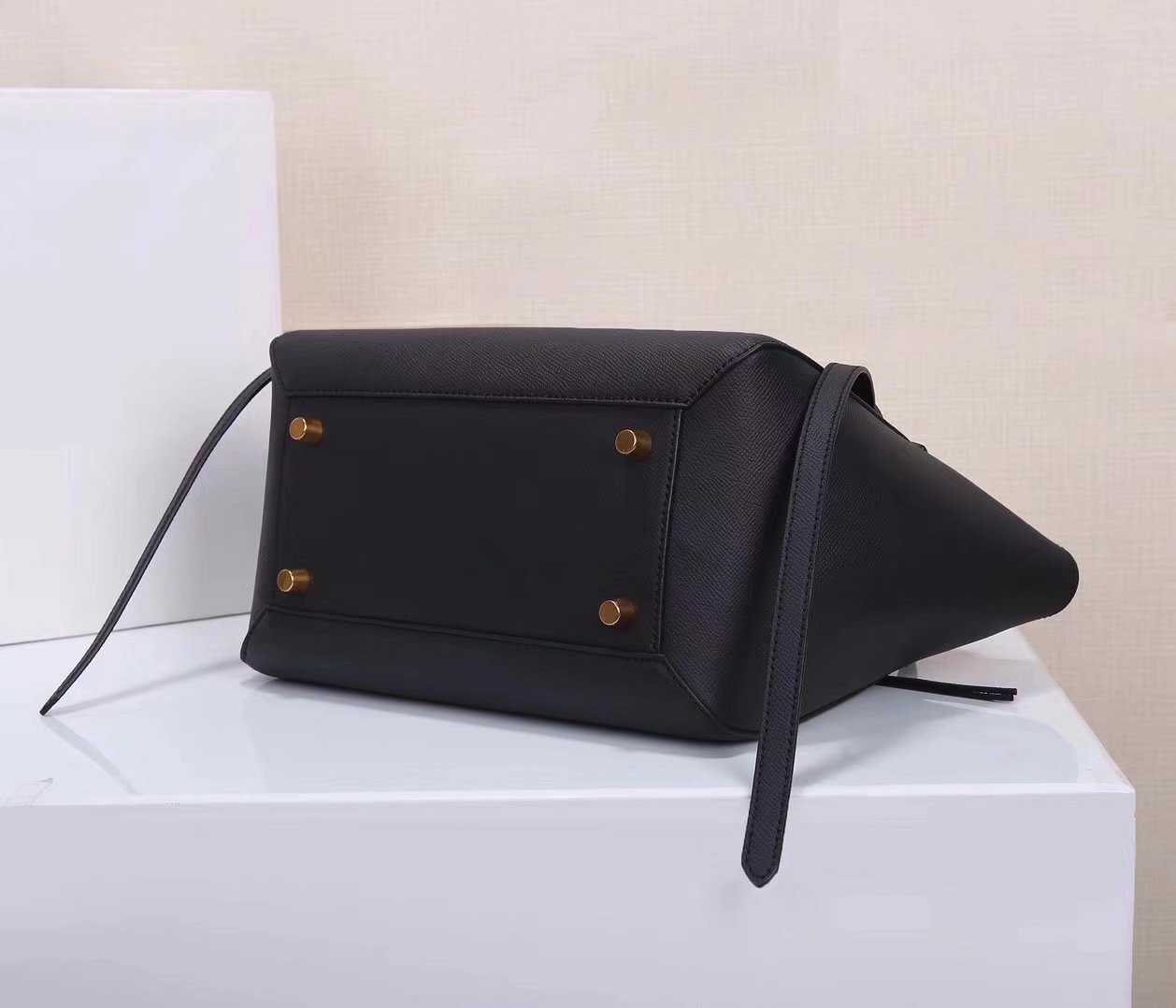 Celine Women Mini Belt Bag in Grained Calfskin Leather Black