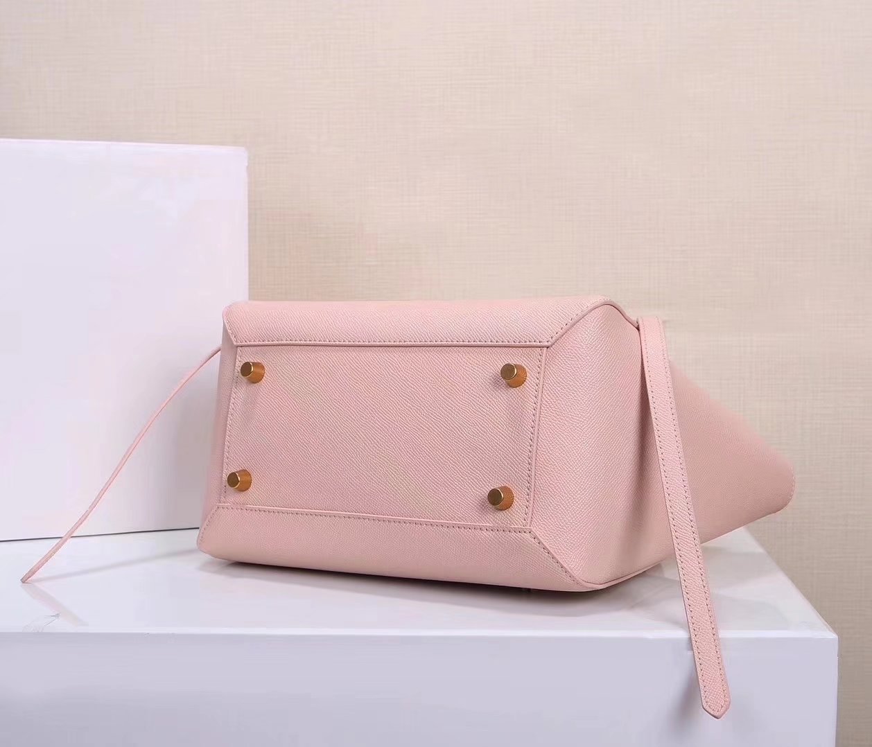 Celine Women Mini Belt Bag in Grained Calfskin Leather Pink