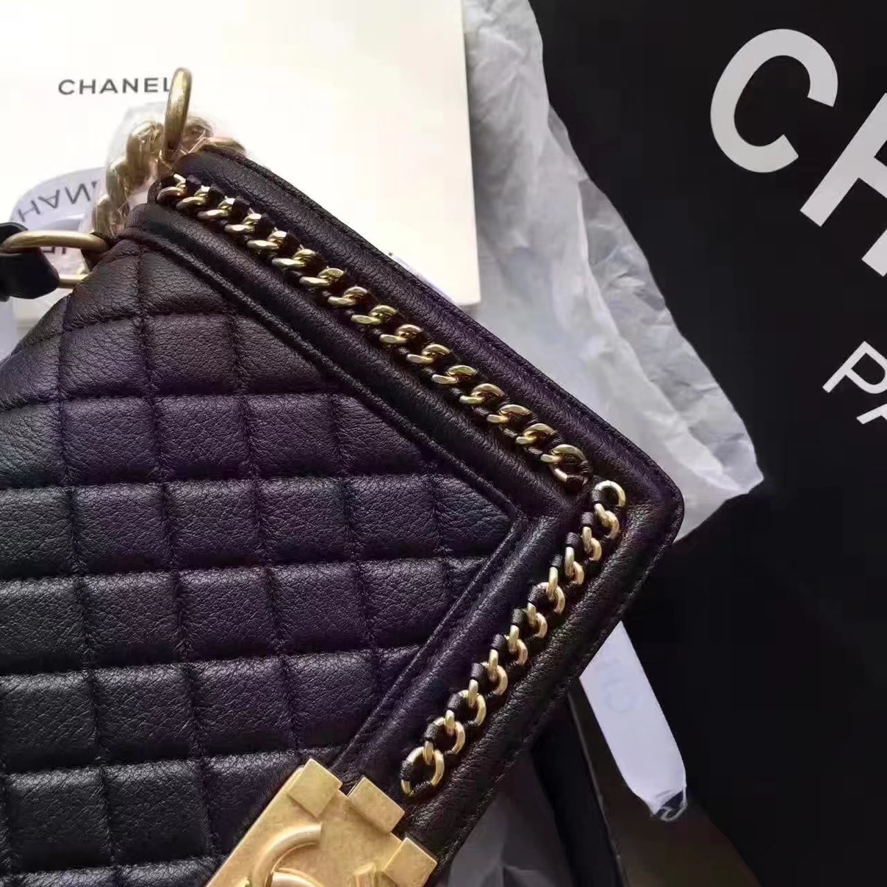 Chanel Boy Chanel Black Handbag With Handle