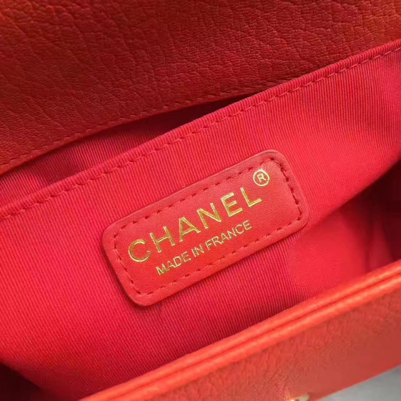 Chanel Boy Chanel Red Handbag With Handle