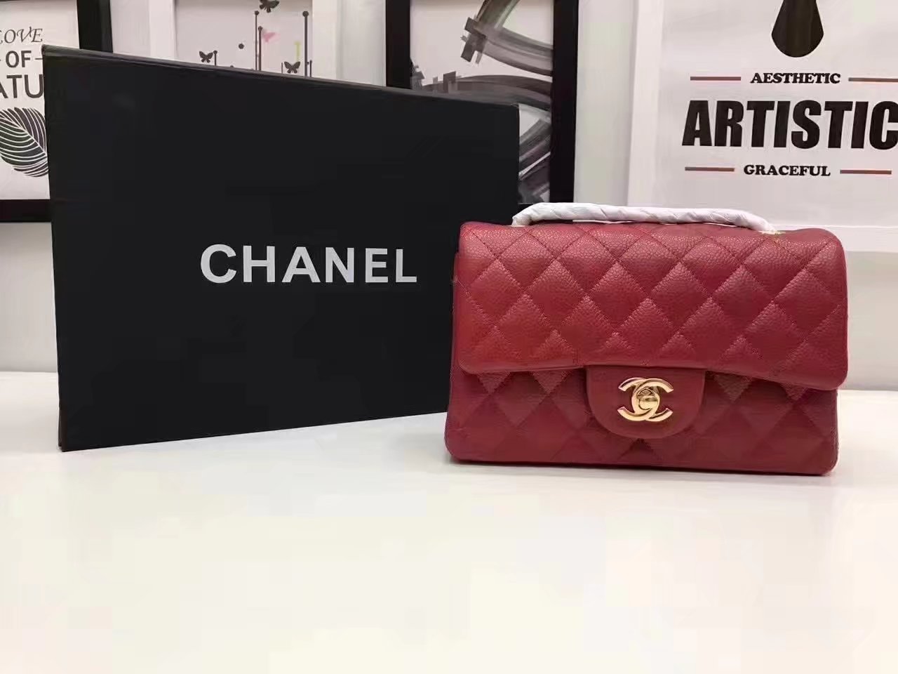 Chanel CF2.0 Caviar Leather Bag with Gold