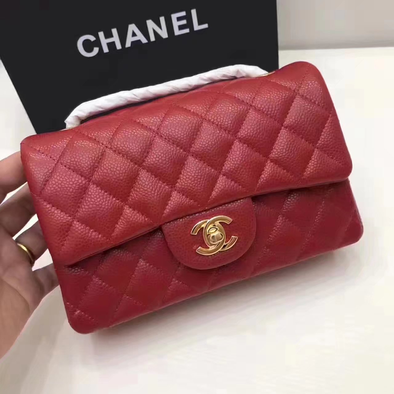 Chanel CF2.0 Caviar Leather Bag with Gold