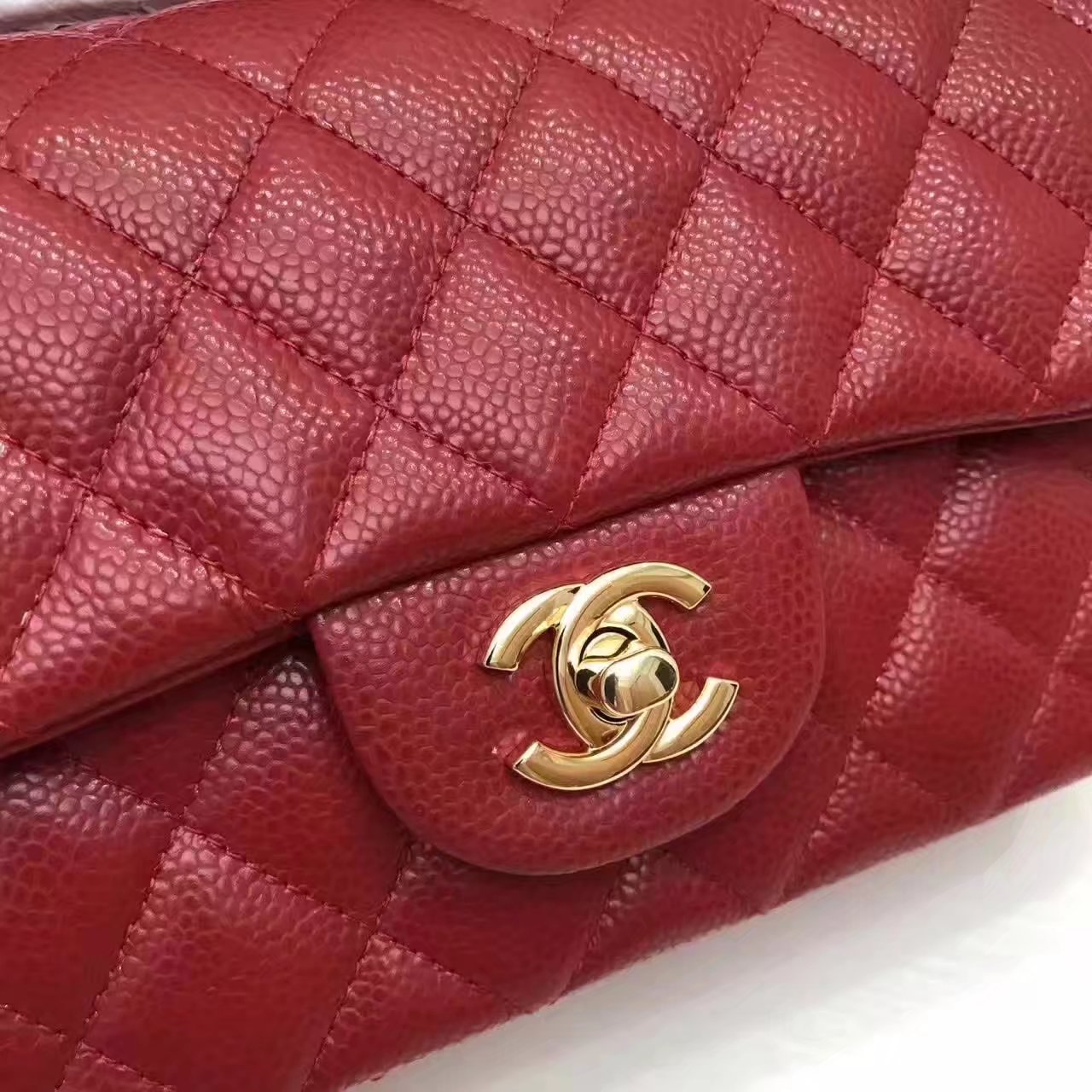 Chanel CF2.0 Caviar Leather Bag with Gold