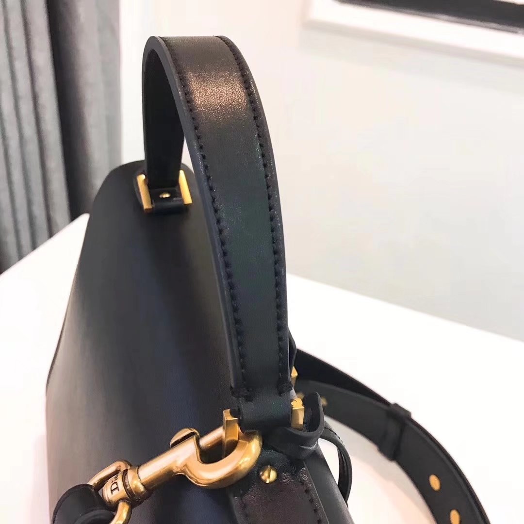 Dior Dioraddict Handbag in Black Grained Calfskin