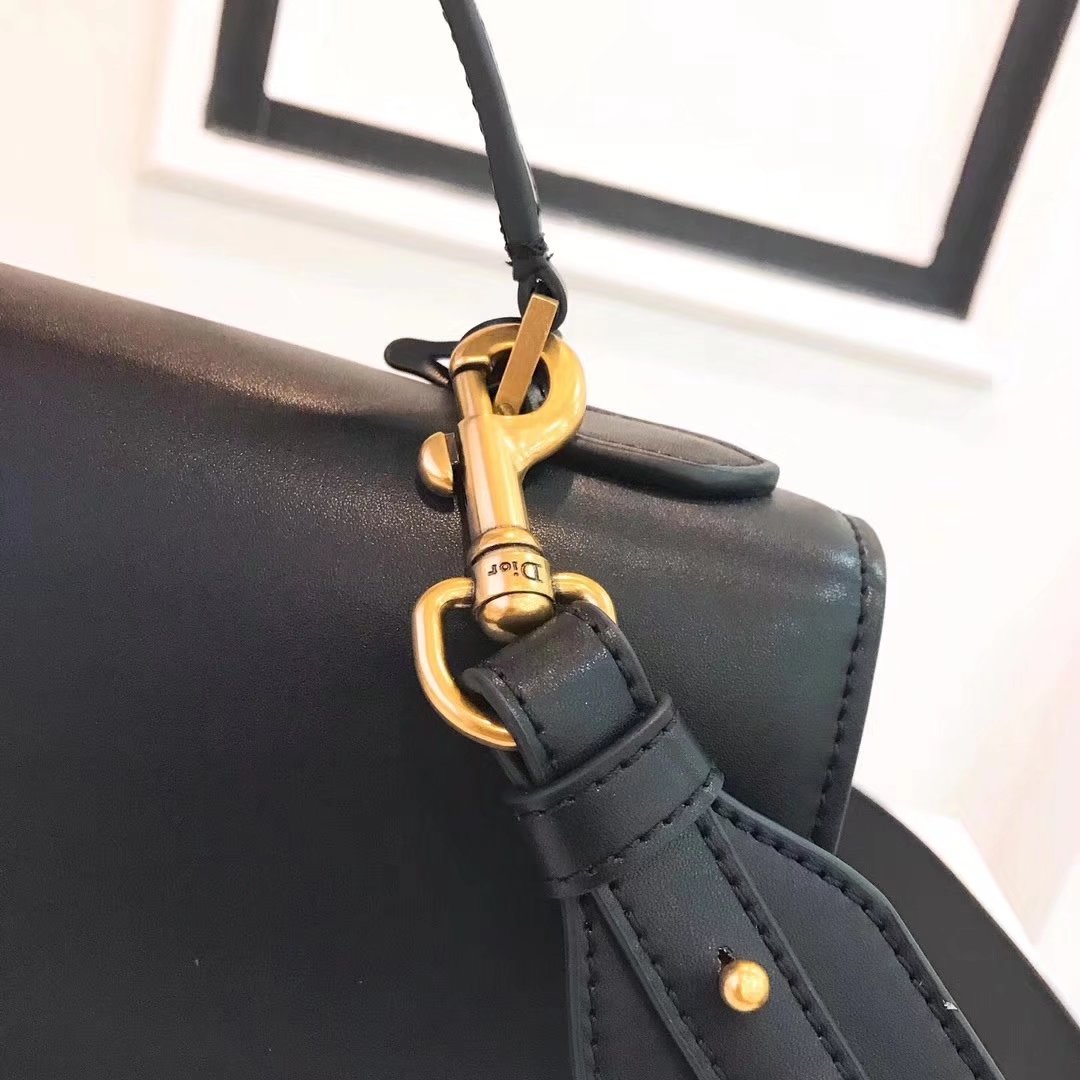 Dior Dioraddict Handbag in Black Grained Calfskin