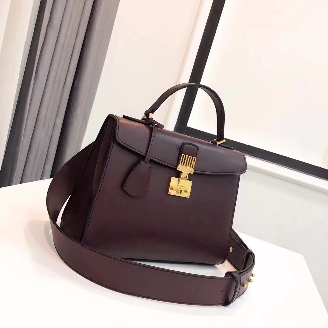 Dior Dioraddict Handbag in Brown Grained Calfskin