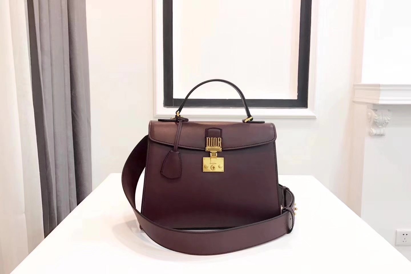 Dior Dioraddict Handbag in Brown Grained Calfskin