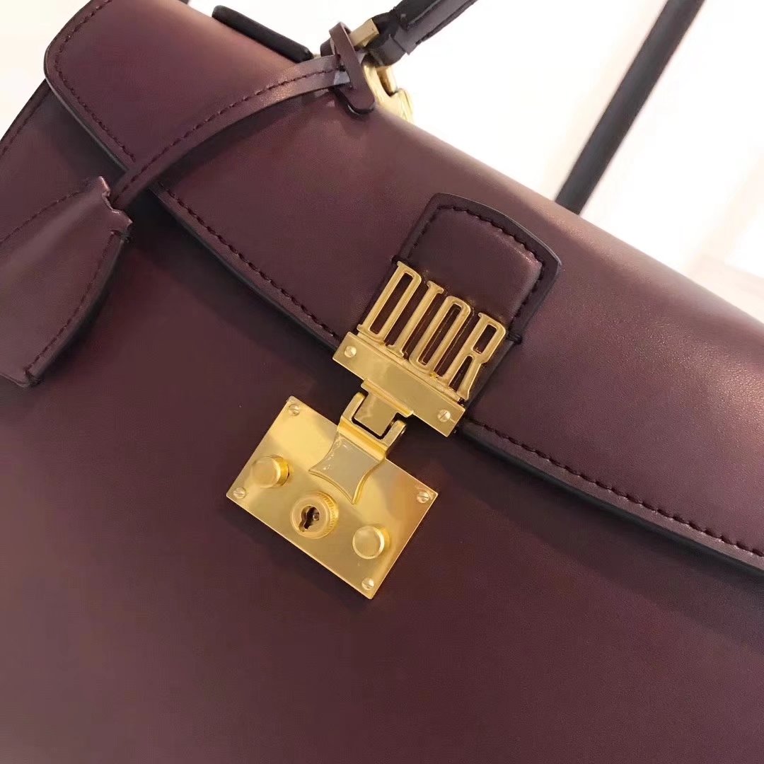 Dior Dioraddict Handbag in Brown Grained Calfskin