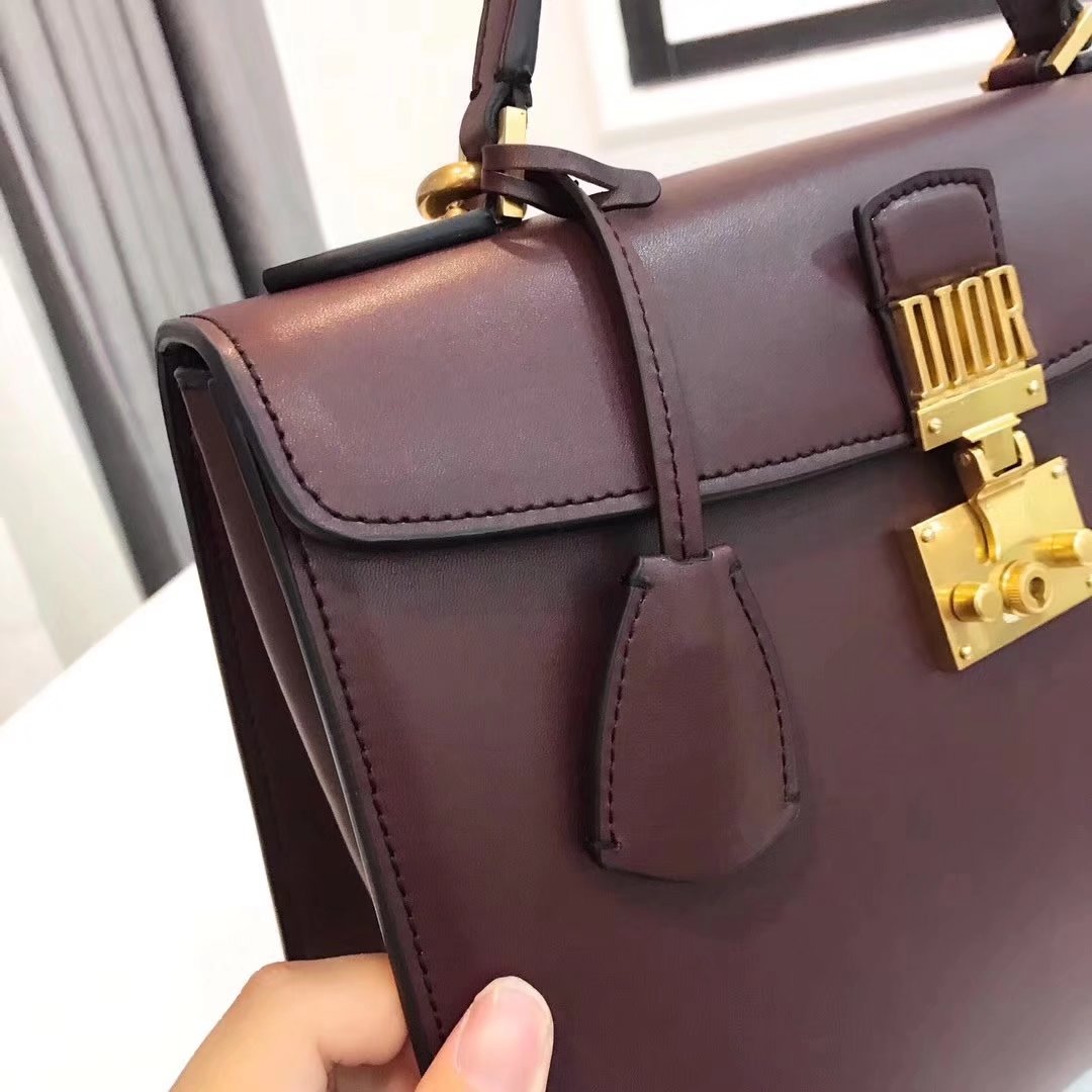 Dior Dioraddict Handbag in Brown Grained Calfskin