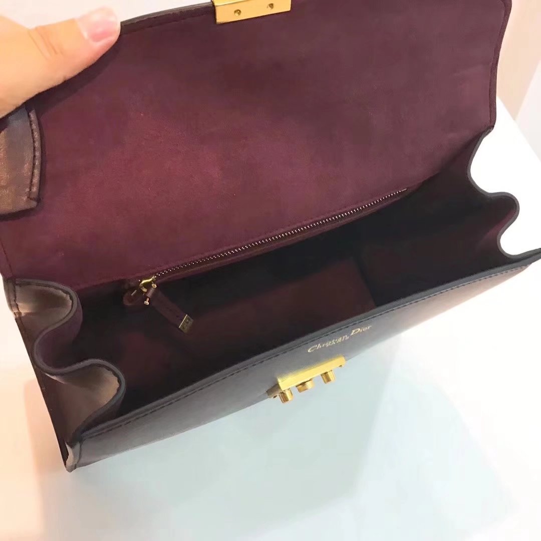 Dior Dioraddict Handbag in Brown Grained Calfskin