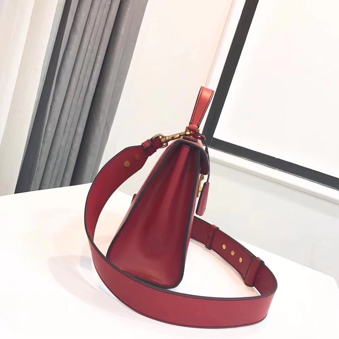 Dior Dioraddict Handbag in Red Grained Calfskin