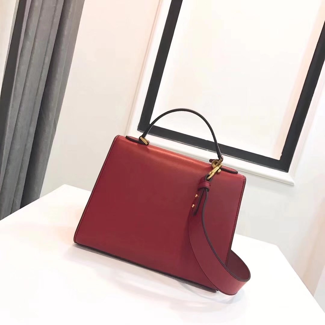 Dior Dioraddict Handbag in Red Grained Calfskin