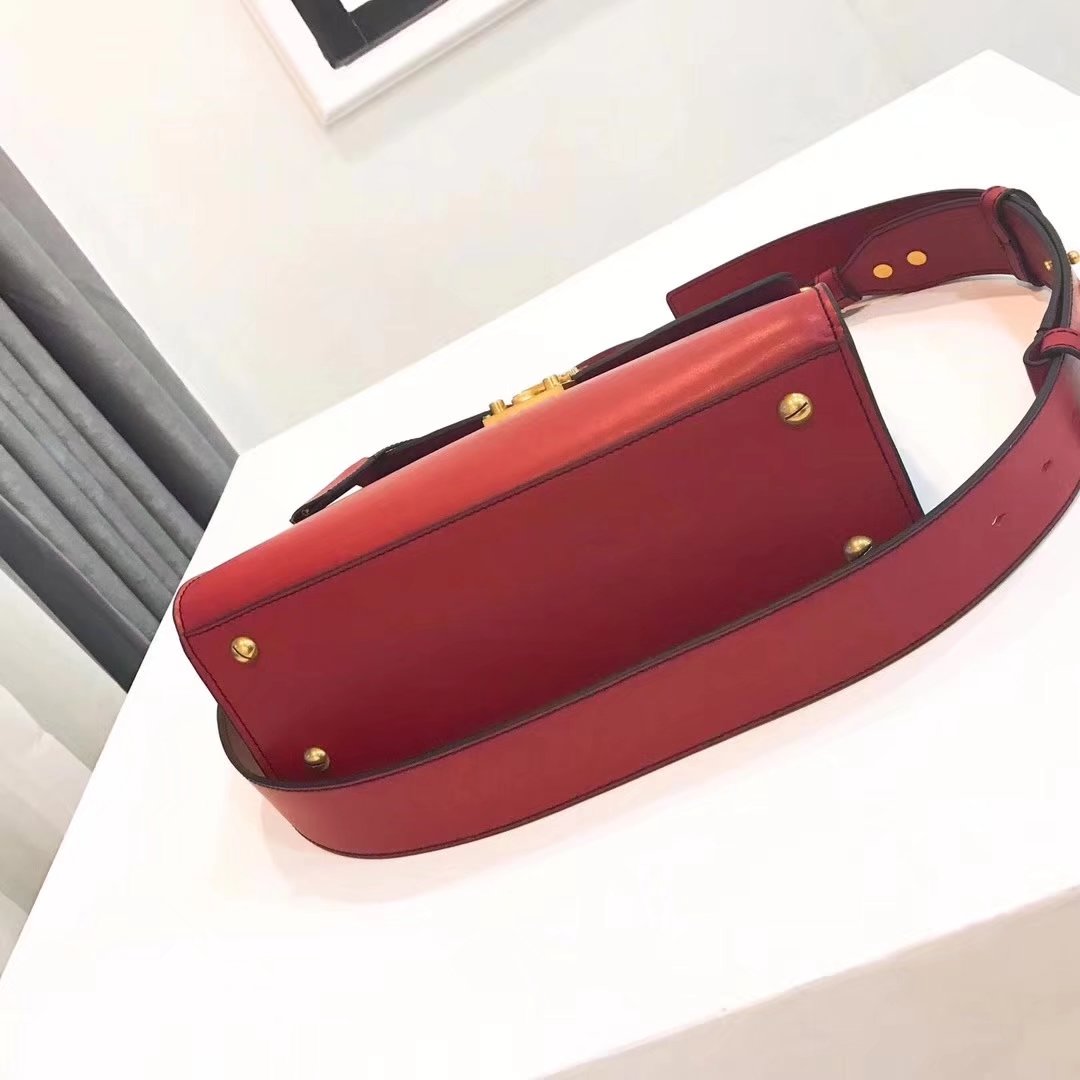 Dior Dioraddict Handbag in Red Grained Calfskin