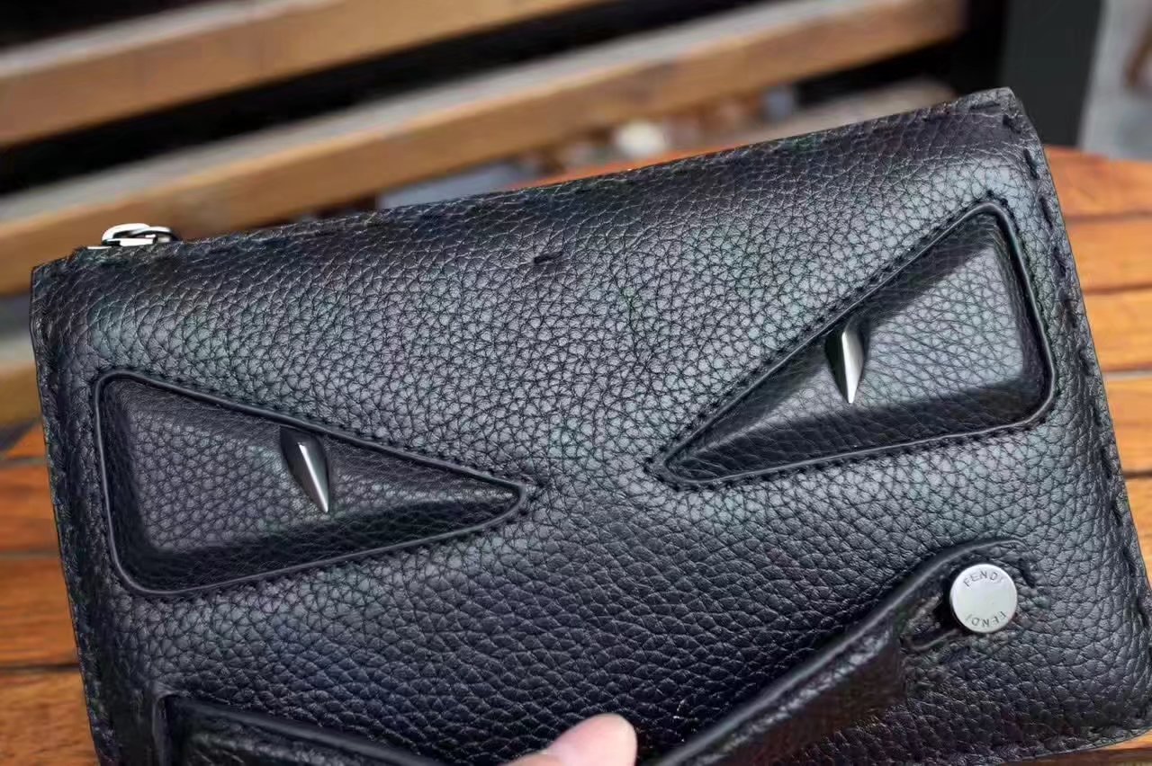 Fendi Clutch Bag in Black Roman Leather