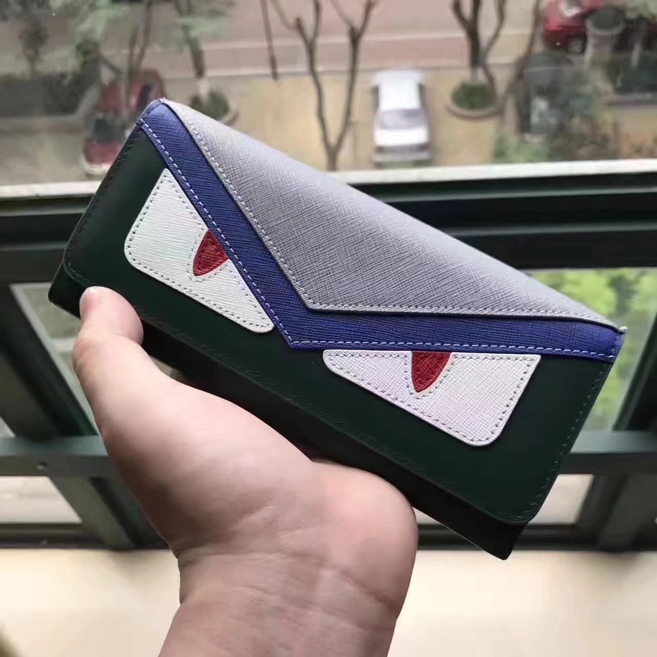 Fendi Continental Wallet in Green Leather