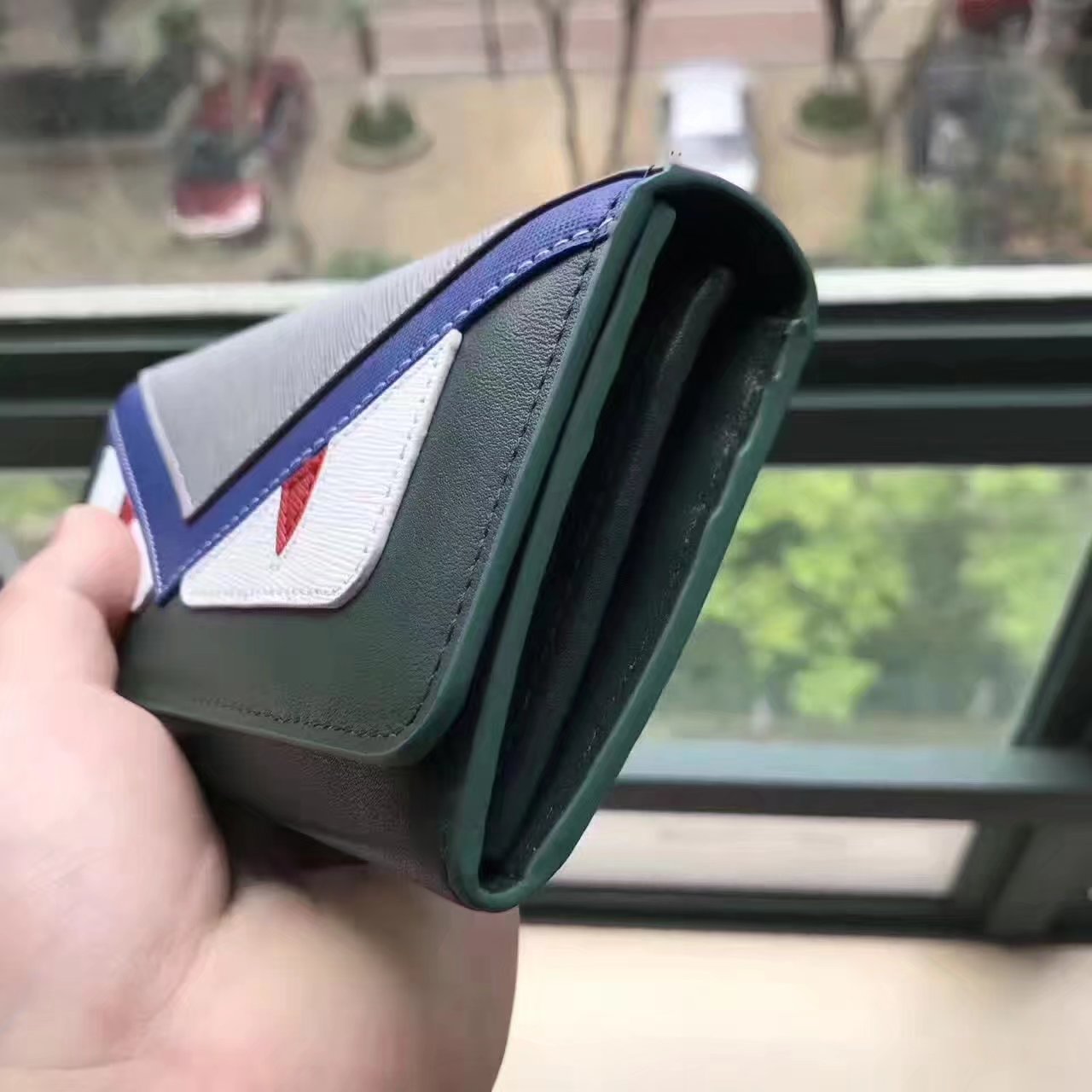 Fendi Continental Wallet in Green Leather